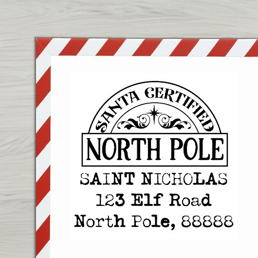 Santa Certified North Pole Adresstempel Rubberstempel