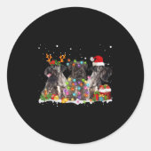 Santa Cesky Terrier Dog Gorgeous Reindeer Christma Ronde Sticker (Voorkant)