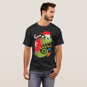 Santa Chameleon Funny Cool kerstcadeau T-shirt (Voorkant volledig)