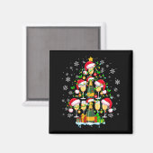 Santa Champagnes Als Kerstboom Bijpassende Drank Magneet (Voorkant / Achterkant)