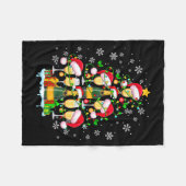 Santa Champagnes As Christmas Tree Matching Drinke Fleece Deken (Voorkant (Horizontaal))