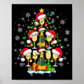 Santa Champagnes As Christmas Tree Matching Drinke Poster (Voorkant)