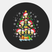 Santa Champagnes As Christmas Tree Matching Drinke Ronde Sticker (Voorkant)