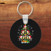 Santa Champagnes As Christmas Tree Matching Drinke Sleutelhanger (Voorkant)