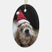 Santa Chance Cocker Spaniel Keramisch Ornament (Links)