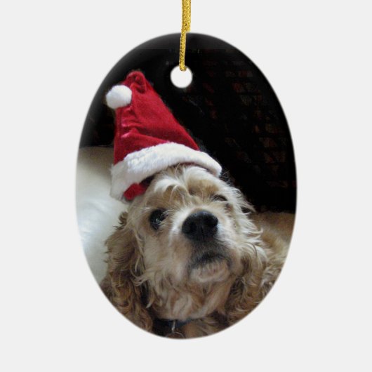 Santa Chance Cocker Spaniel Keramisch Ornament (Voorkant)