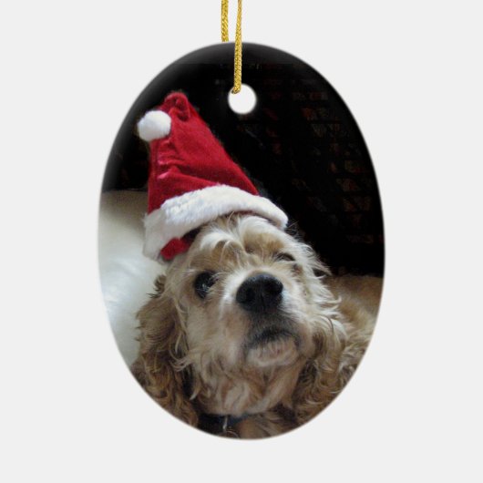 Santa Chance Cocker Spaniel Keramisch Ornament (Achterkant)