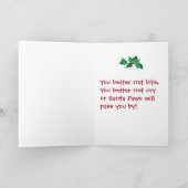 Santa Chance Dog Feestdagen Kaart (Binnen)