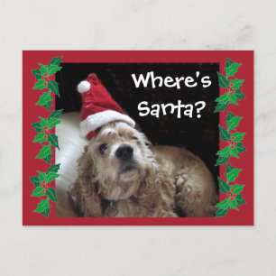 Santa Chance Dog Feestdagenkaart