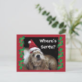 Santa Chance Dog Feestdagenkaart (Staand voorkant)