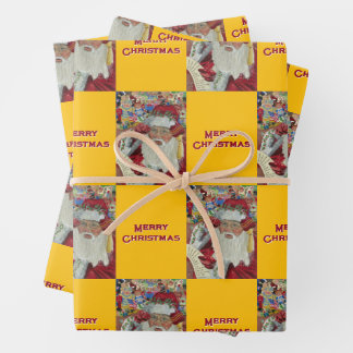 Santa Checking It Twice Merry Christmas Gold Inpakpapier Vel