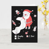Santa Checking The Nice And Naughty List I Tried  Kaart (Gele Bloem)