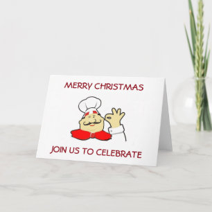 SANTA CHEF ADULT CHRISTMAS PARTY INVITATIONS