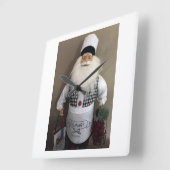 SANTA CHEF CHRISTMAS/DECEMBER HOLIDAY CLOCK VIERKANTE KLOK (Hoek)