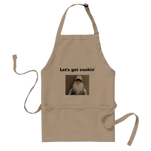 SANTA CHEF "LATEN WE KOOKIN KRIJGEN" APRON STANDAARD SCHORT (Voorkant)