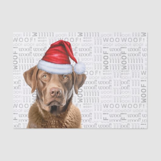Santa Chesapeake Bay Dog Feestelijke Kerstvakantie Tissuepapier (Voorkant)