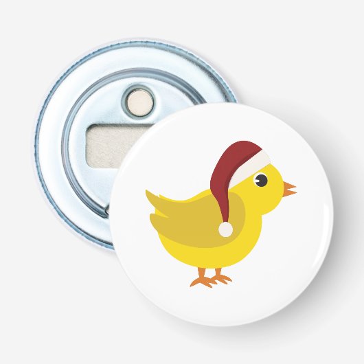Santa chick button flesopener (Voorkant)