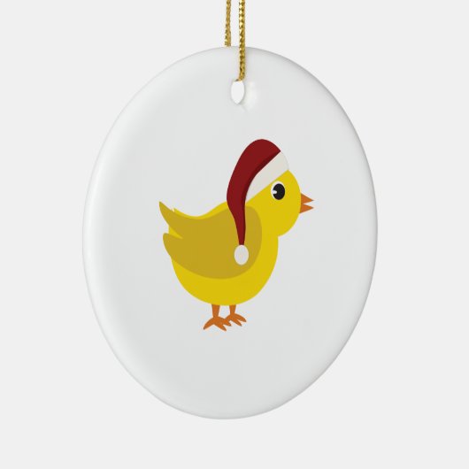 Santa Chick Keramisch Ornament (Rechts)