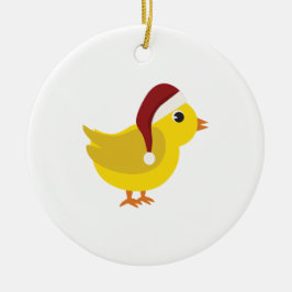 Santa Chick Keramisch Ornament