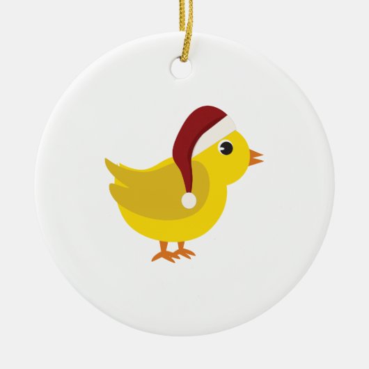 Santa Chick Keramisch Ornament (Voorkant)