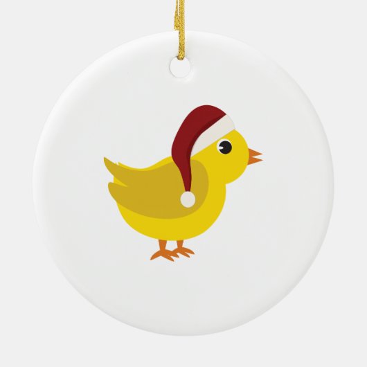 Santa Chick Keramisch Ornament (Achterkant)