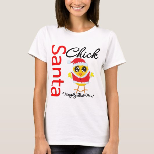 Santa Chick Naughty, maar Nice T-shirt (Voorkant)