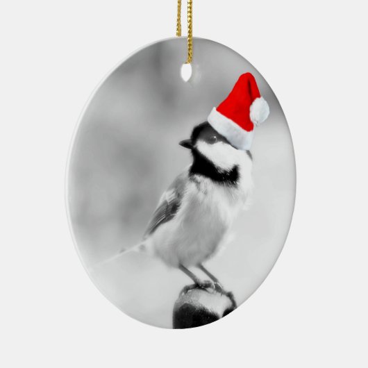 santa chickadee keramisch ornament (Rechts)
