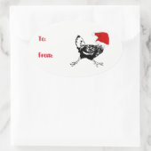 Santa Chicken Christmas Gift Tag Stickers (Tas)
