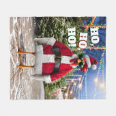 Santa Chicken Fleece Deken (Voorkant (Horizontaal))
