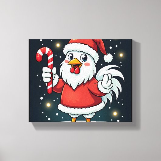 Santa Chicken Joy Canvas Afdruk (Voorkant)