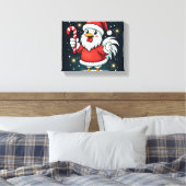 Santa Chicken Joy Canvas Afdruk (Insitu (Slaapkamer))