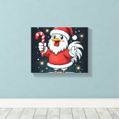 Santa Chicken Joy Canvas Afdruk (Insitu (Houten vloer))