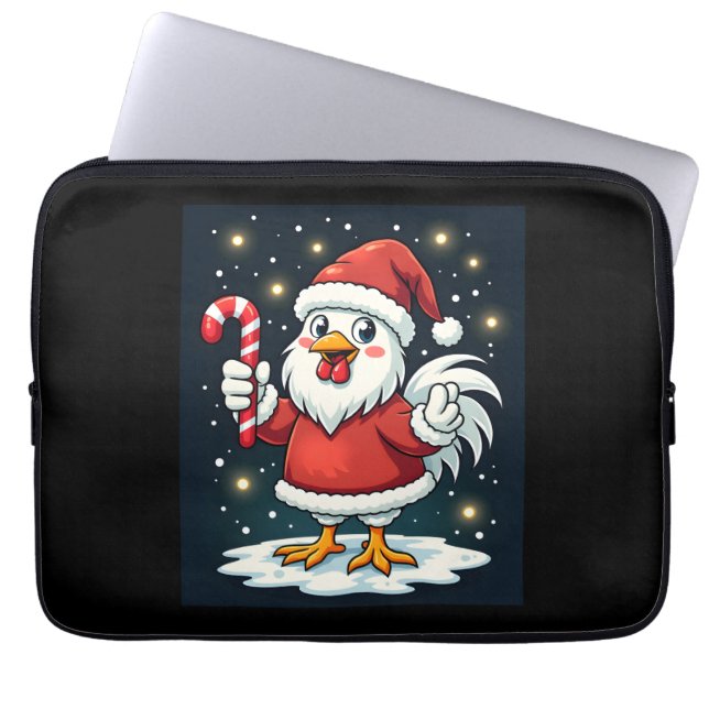 Santa Chicken Joy Laptop Sleeve (Voorkant)