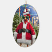 Santa Chicken Keramisch Ornament (Links)
