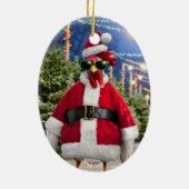 Santa Chicken Keramisch Ornament (Achterkant)