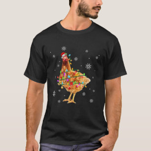 Santa Chicken kerstboom Light Pajama X-Mas Ma T-shirt