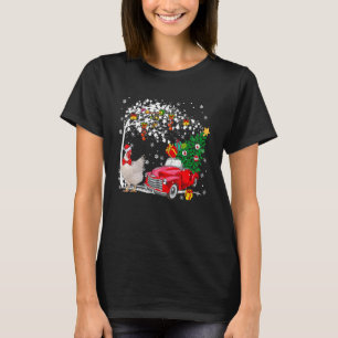 Santa Chicken Red Pickup Truck Dragen X Mas Tree T-shirt