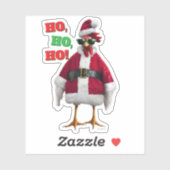Santa Chicken Sticker (Vel)