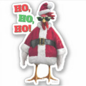 Santa Chicken Sticker (Voorkant)