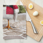 Santa Chicken Theedoek (Quarter Fold)