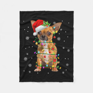 Santa Chihuahua Christmas Lights Xmas Hondenliefhe Fleece Deken