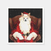 Santa Chihuahua Dog Christmas Schattige Rood Grapp Servet (Voorkant)