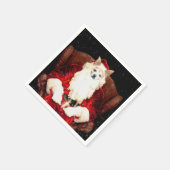 Santa Chihuahua Dog Christmas Schattige Rood Grapp Servet (Hoek)