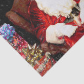 Santa Chihuahua Dog Red Funny Kerstfeestdag Tissuepapier (Detail)