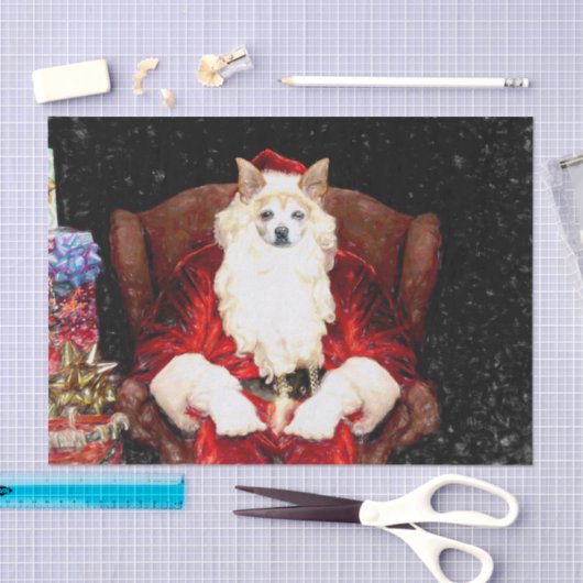 Santa Chihuahua Dog Red Funny Kerstfeestdag Tissuepapier (Craft)