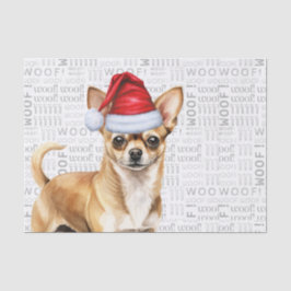 Santa Chihuahua Hond Feestelijke Kerstvakantie Tissuepapier