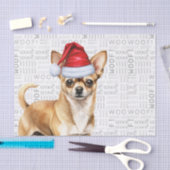 Santa Chihuahua Hond Feestelijke Kerstvakantie Tissuepapier (Craft)