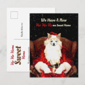 Santa Chihuahua Hond Rood Grappig Nieuw Adres Verh Briefkaart (Voorkant / Achterkant)