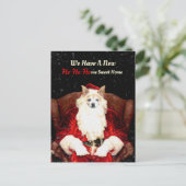 Santa Chihuahua Hond Rood Grappig Nieuw Adres Verh Briefkaart (Staand voorkant)