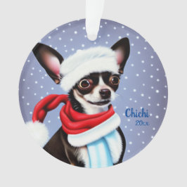 Santa Chihuahua kerstversier Ornament